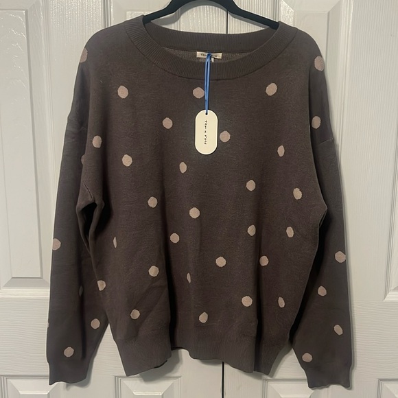 tea n rose Sweaters - NWT Tea N Rose Lightweight Polka Dot Sweater Size Large